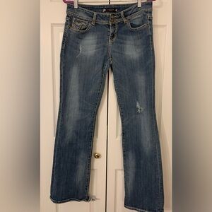Vigoss  Women's Boot Cut Jeans in Distressed Blue
